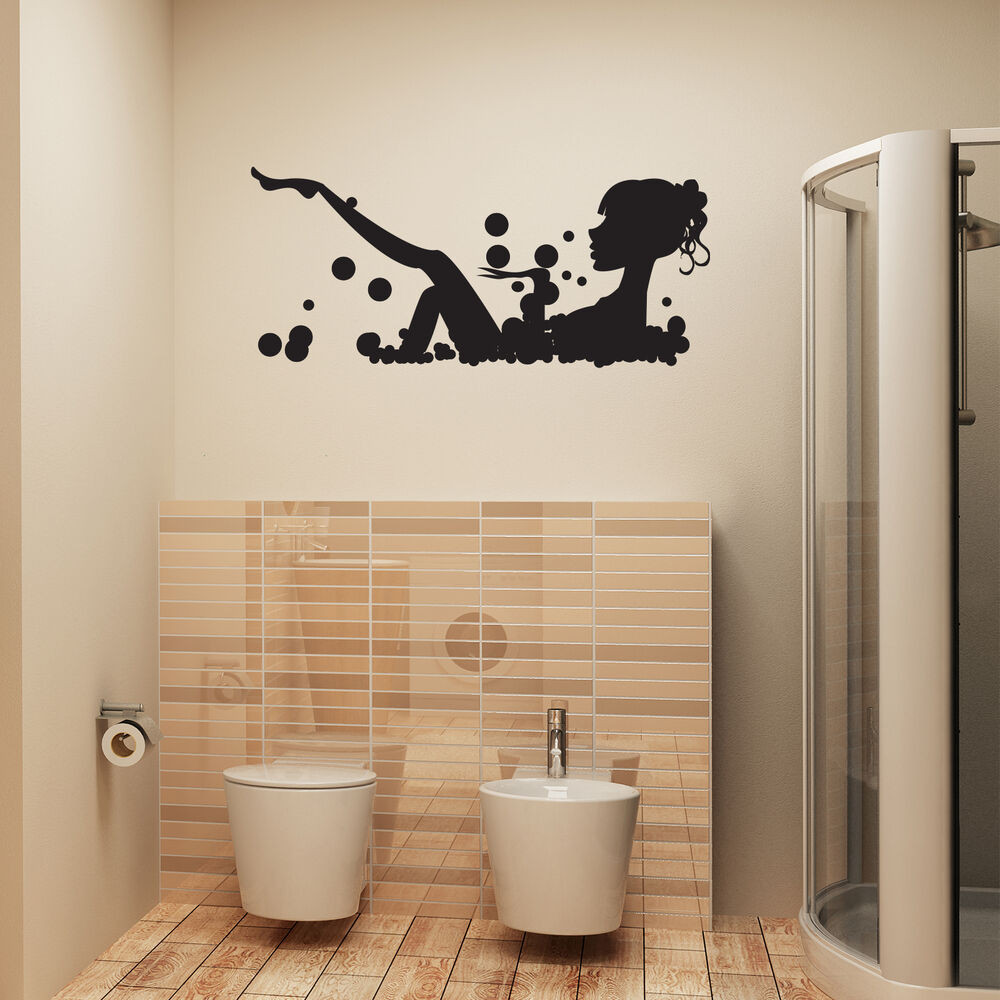Wall Decals For Bathroom
 Bathroom Wall Art Sticker Girl In Bubble Bath Vinyl Wall