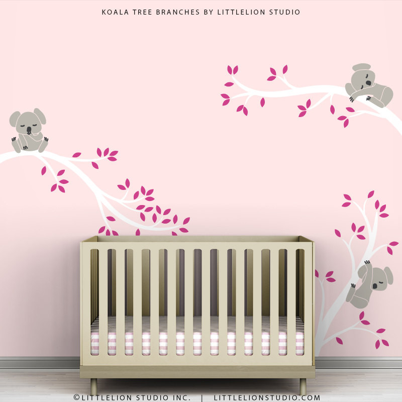 Wall Decoration For Baby Room
 Pink Kids Decal Wall Decor Baby Pink Room White by