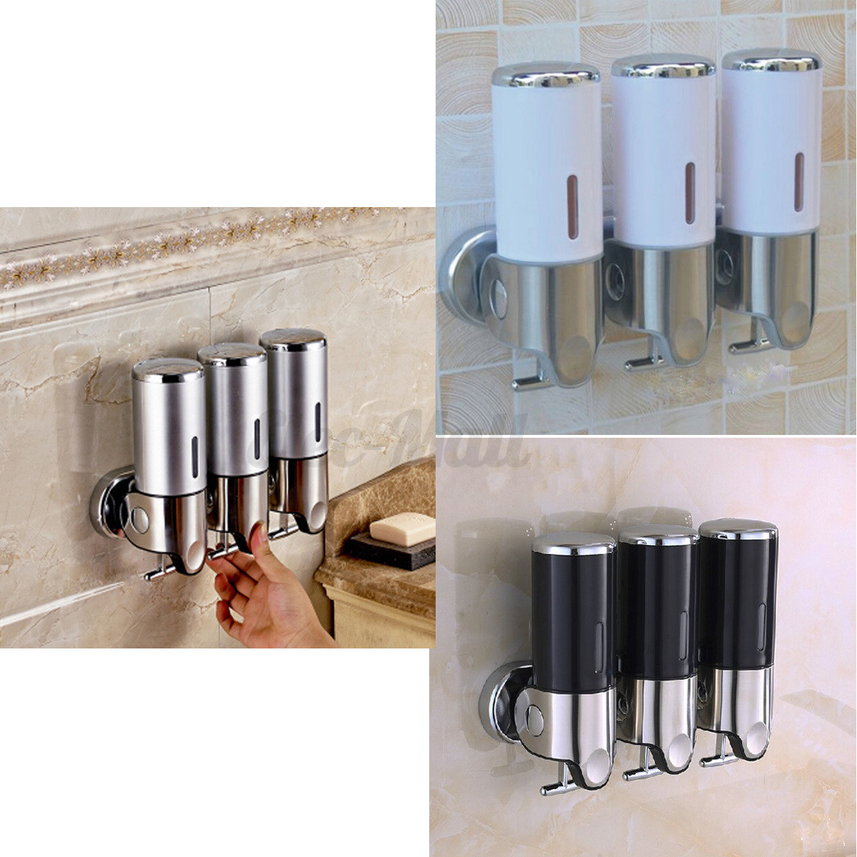 Wall Mounted Bathroom Soap Dispenser
 3X 500ml Wall Mounted Bathroom Shower Body Lotion Shampoo