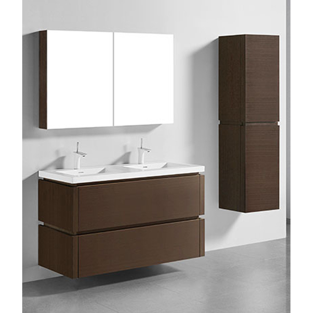 Wall Mounted Bedroom Vanity
 Madeli Cube 48" Double Wall Mounted Bathroom Vanity for