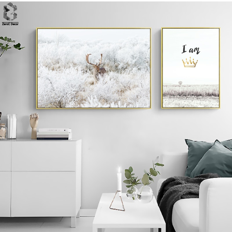 Wall Prints For Bedroom
 Nordic Deer Wall Art Posters and Prints Animal Canvas