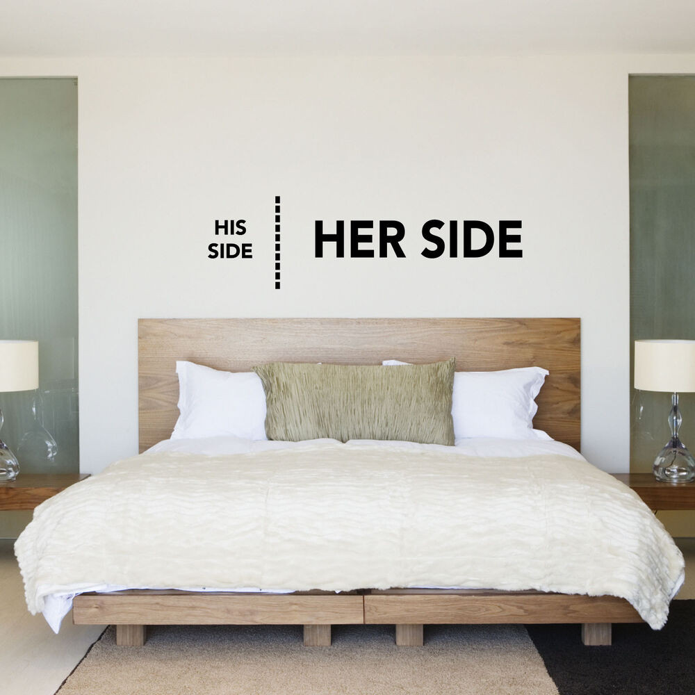 Wall Stickers For Bedroom
 His Side Her Side His & Hers Bedroom Wall Sticker Decal