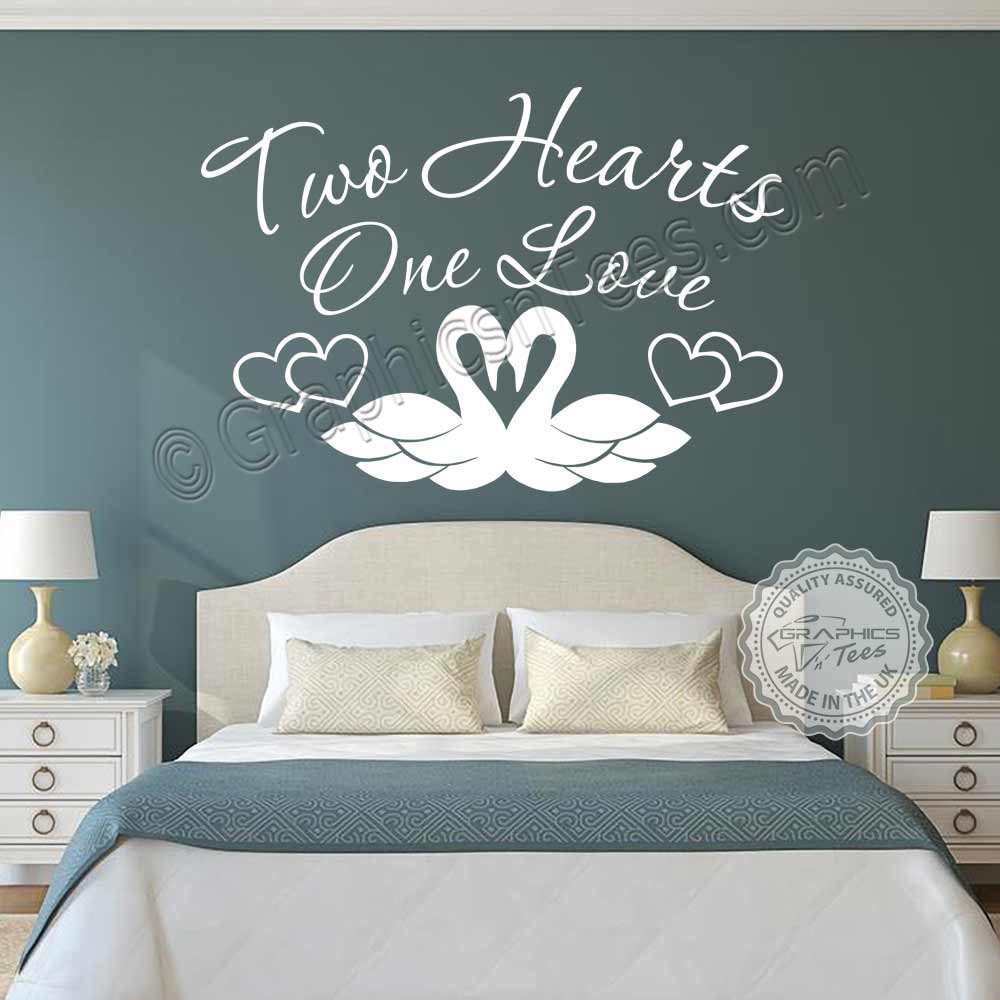 Wall Stickers For Bedroom
 Two Hearts e Love Romantic Bedroom Wall Stickers Love