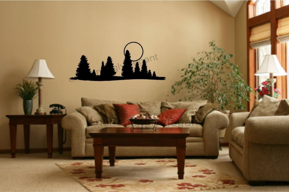 Wall Stickers For Living Room
 Trees Moon Vinyl Decal Wall Stickers fice Living Room