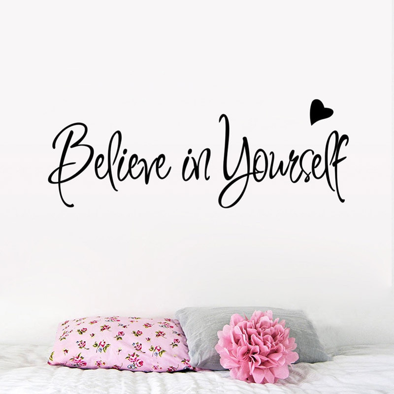 Wall Words For Living Room
 Believe in yourself Inspirational Quotes Wall Stickers