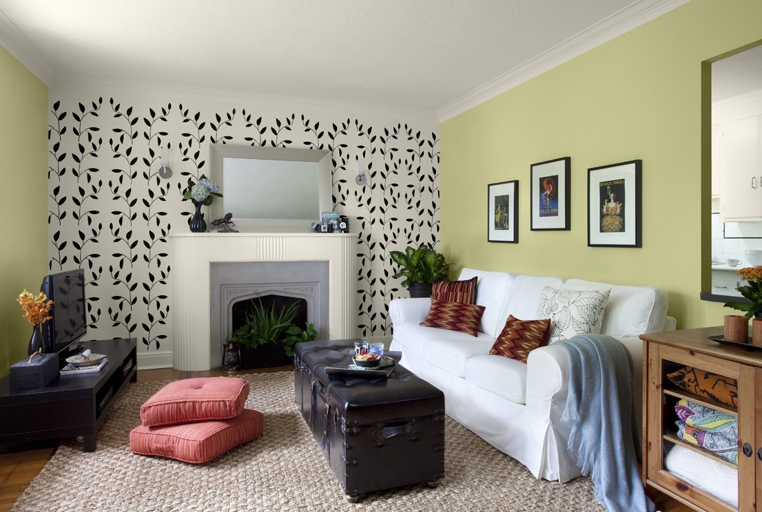 Wallpaper Accent Wall Living Room
 Top 15 of Wallpaper Living Room Wall Accents