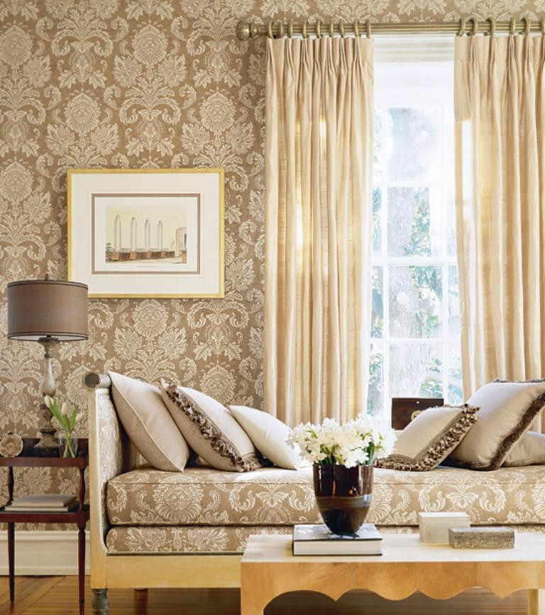 Wallpaper For Living Room
 30 Elegant and Chic Living Rooms with Damask Wallpaper