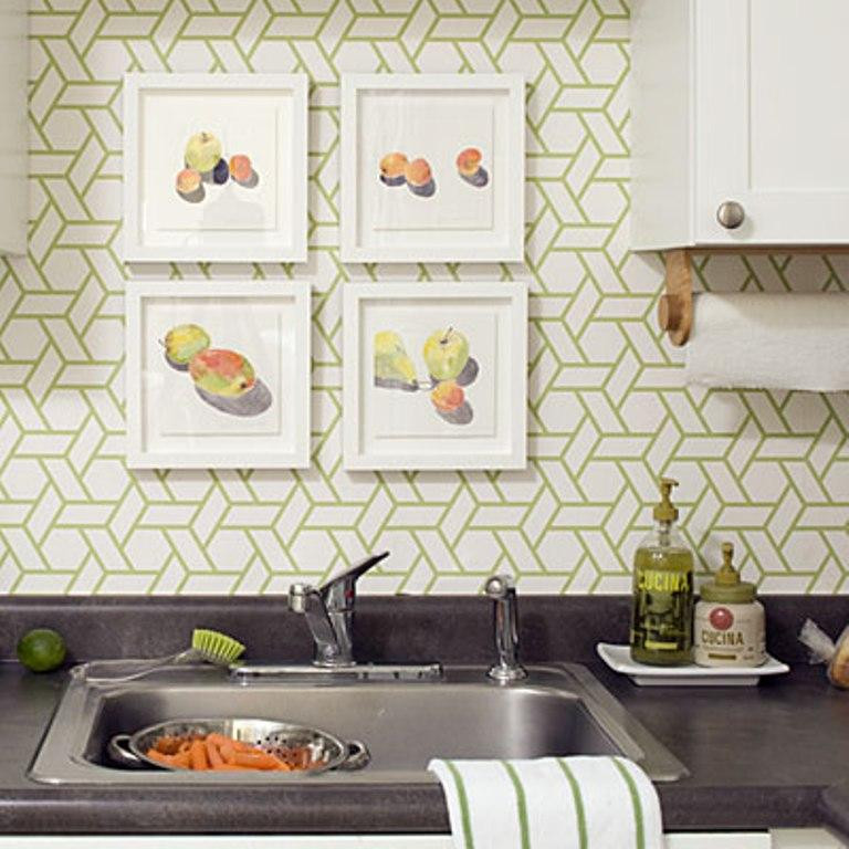 Wallpaper In Kitchen
 15 Modern Kitchen Designs with Geometric Wallpapers Rilane