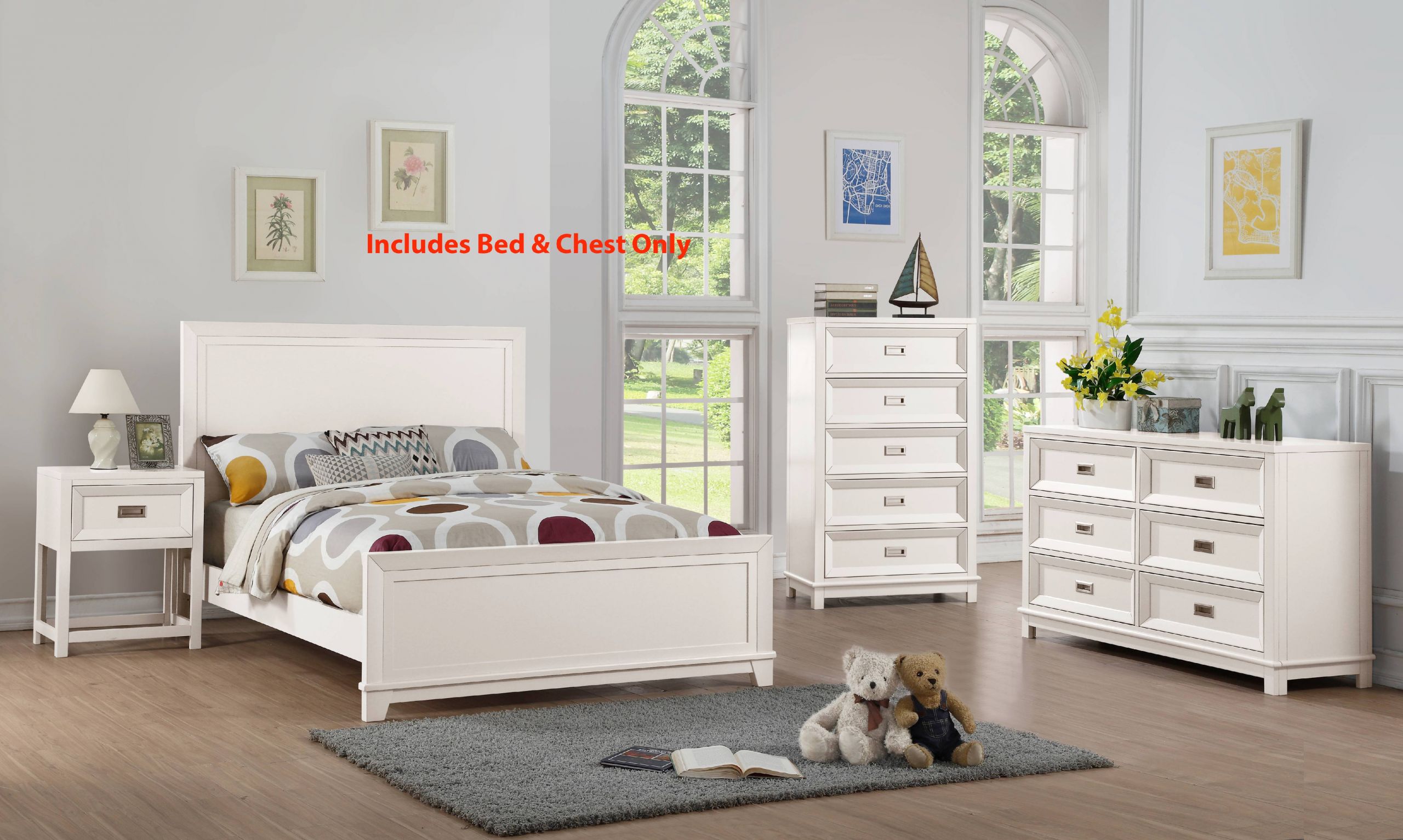 Walmart Kids Bedroom Furniture
 Victoria 2 Piece Twin Size White Wood Contemporary Kids
