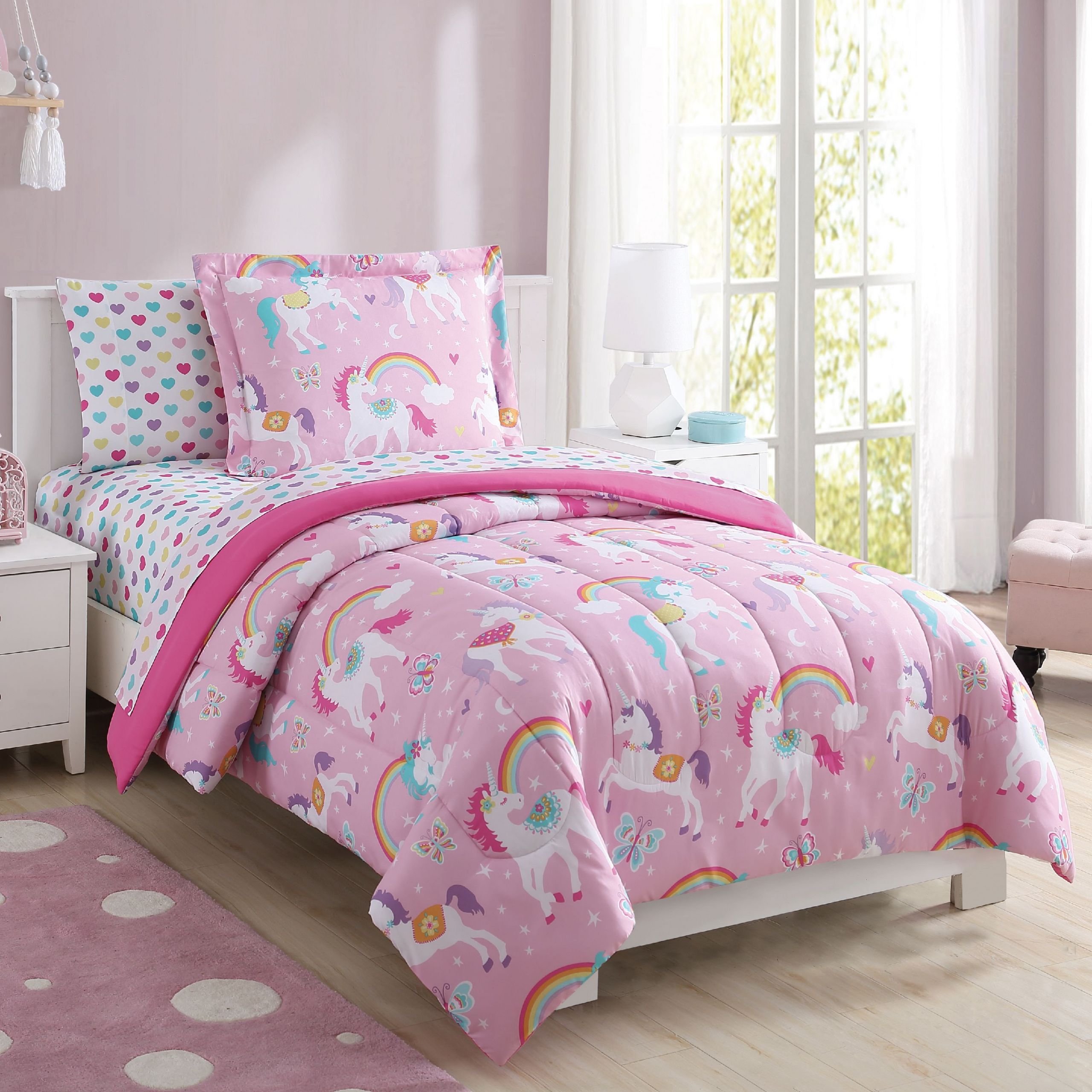 Walmart Kids Bedroom Sets
 Mainstays Kids Rainbow Unicorn Bed in a Bag plete