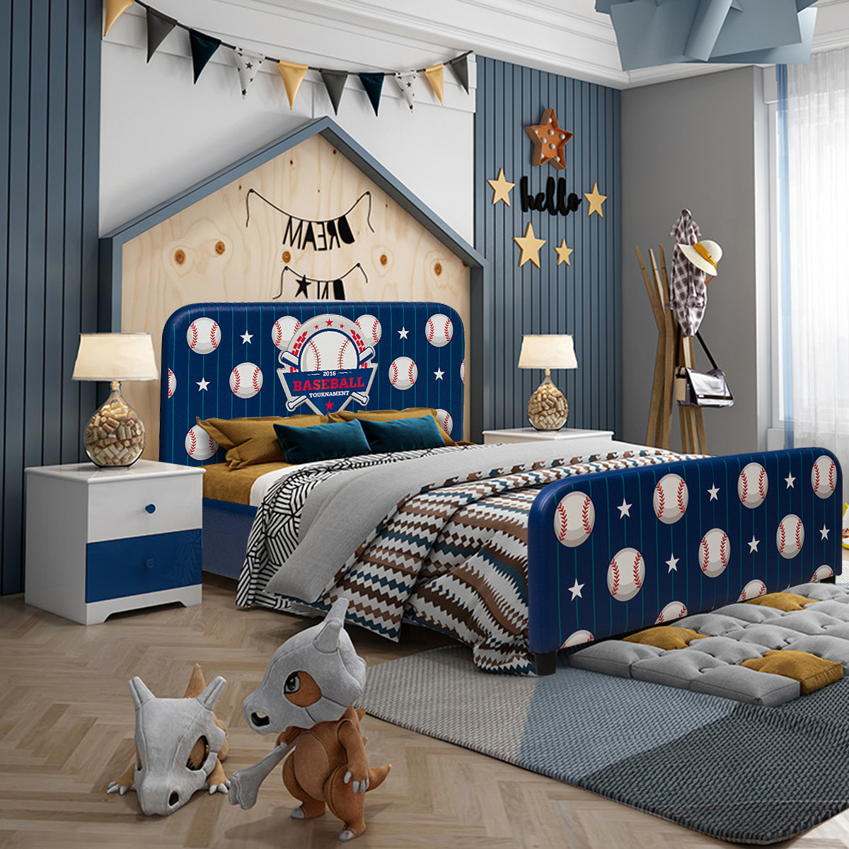 Walmart Kids Bedroom Sets
 Costway Kids Children Upholstered Platform Toddler Bed