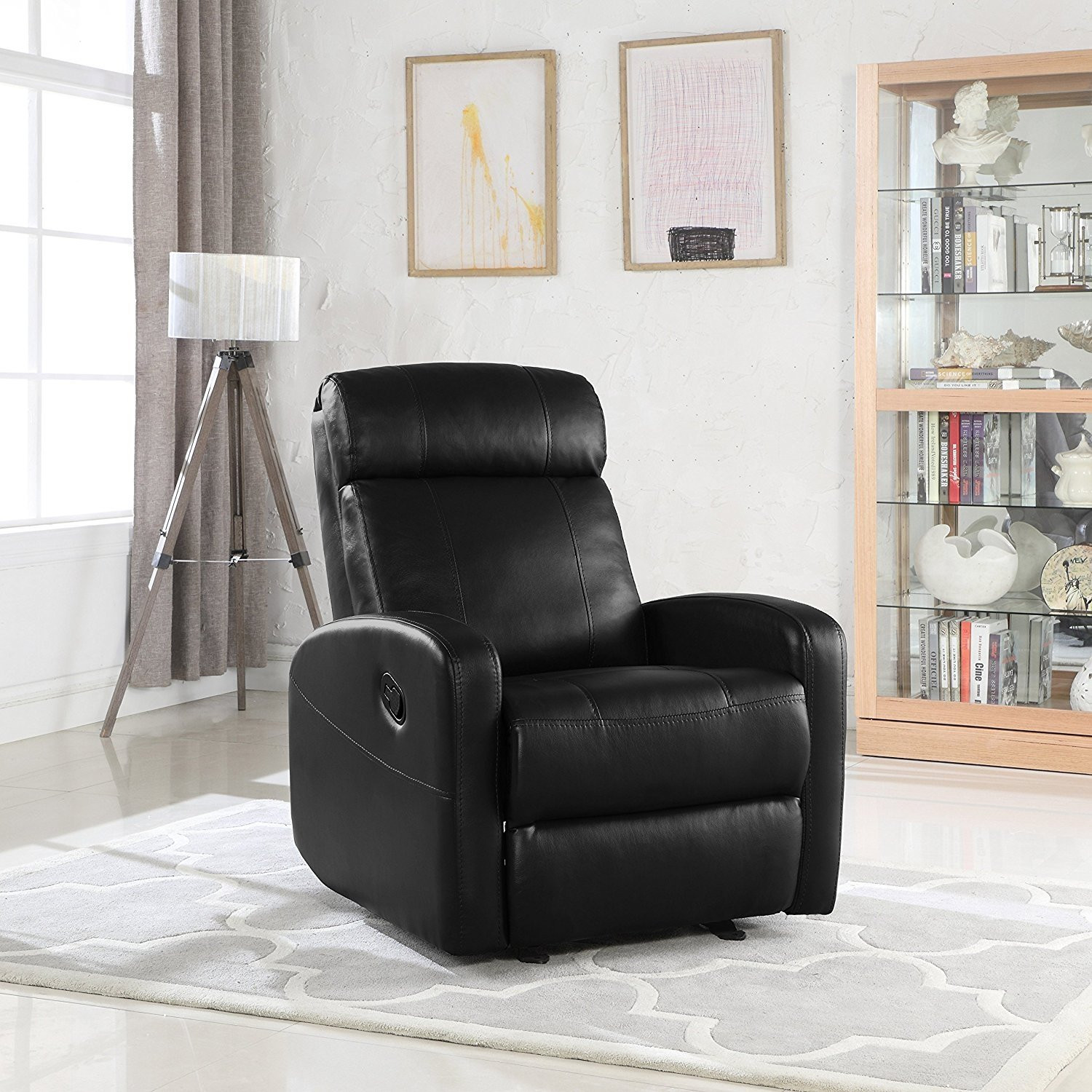 Walmart Living Room Chairs
 Overstuffed Sleek Modern Living Room Faux Leather Recliner
