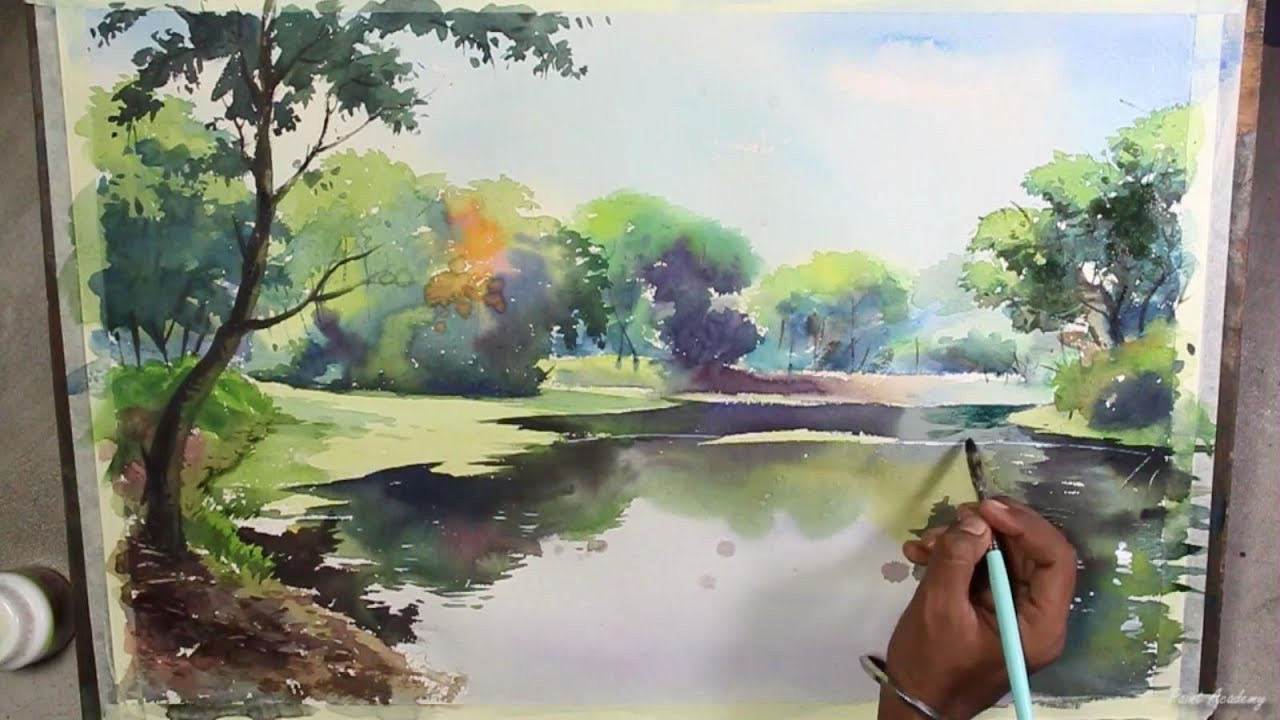 Watercolor Painting Landscape
 Watercolor Landscape Painting Speed Art Video