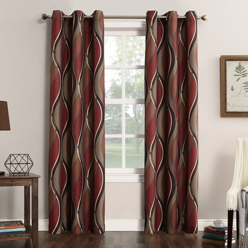 Wayfair Living Room Curtains
 No 918 Intersect Geometric Semi Sheer Grommet Single