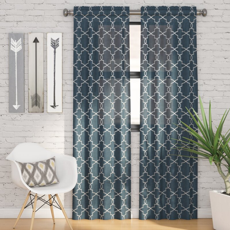 Wayfair Living Room Curtains
 Zipcode Design Kaiser Geometric Semi Sheer Rod Pocket