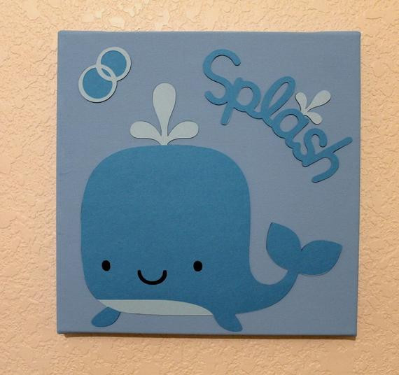 Whale Baby Room Decor
 Wall Decor Blue Whale Under the Sea Baby by Diannasdiapercakes