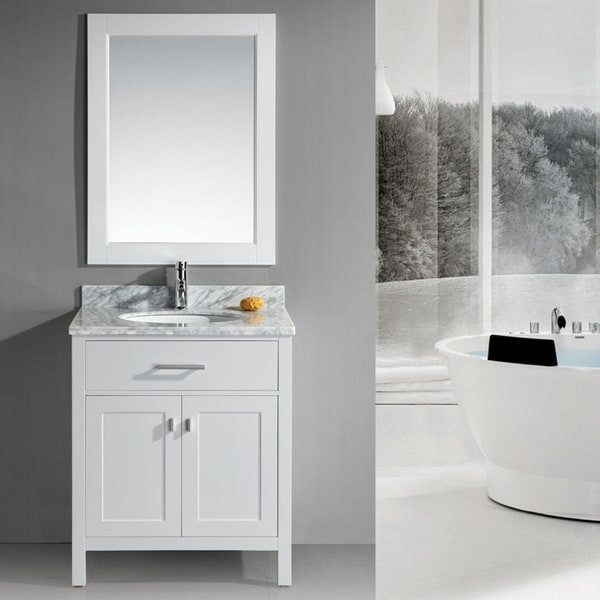 White 30 Inch Bathroom Vanity
 Shop Design Element London 30 Inch Single Sink White