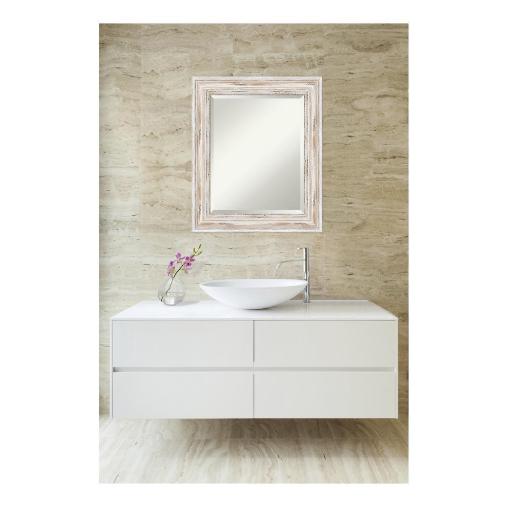 White Bathroom Mirrors Beautiful Amanti Art Alexandria White Wash Wood 21 In W X 25 In H