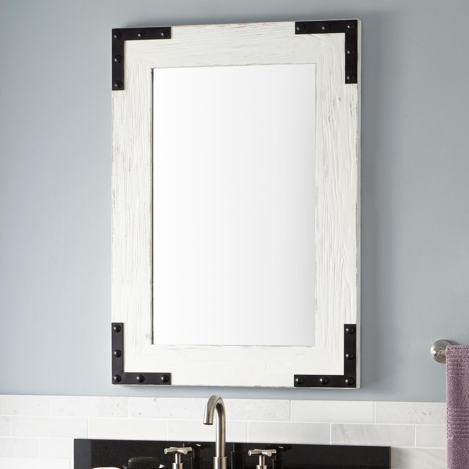 White Bathroom Mirrors
 Bonner Reclaimed Wood Vanity Mirror Whitewash Pine