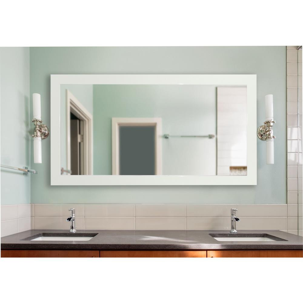 White Bathroom Mirrors
 70 in x 35 in Delta White Extra Vanity Mirror
