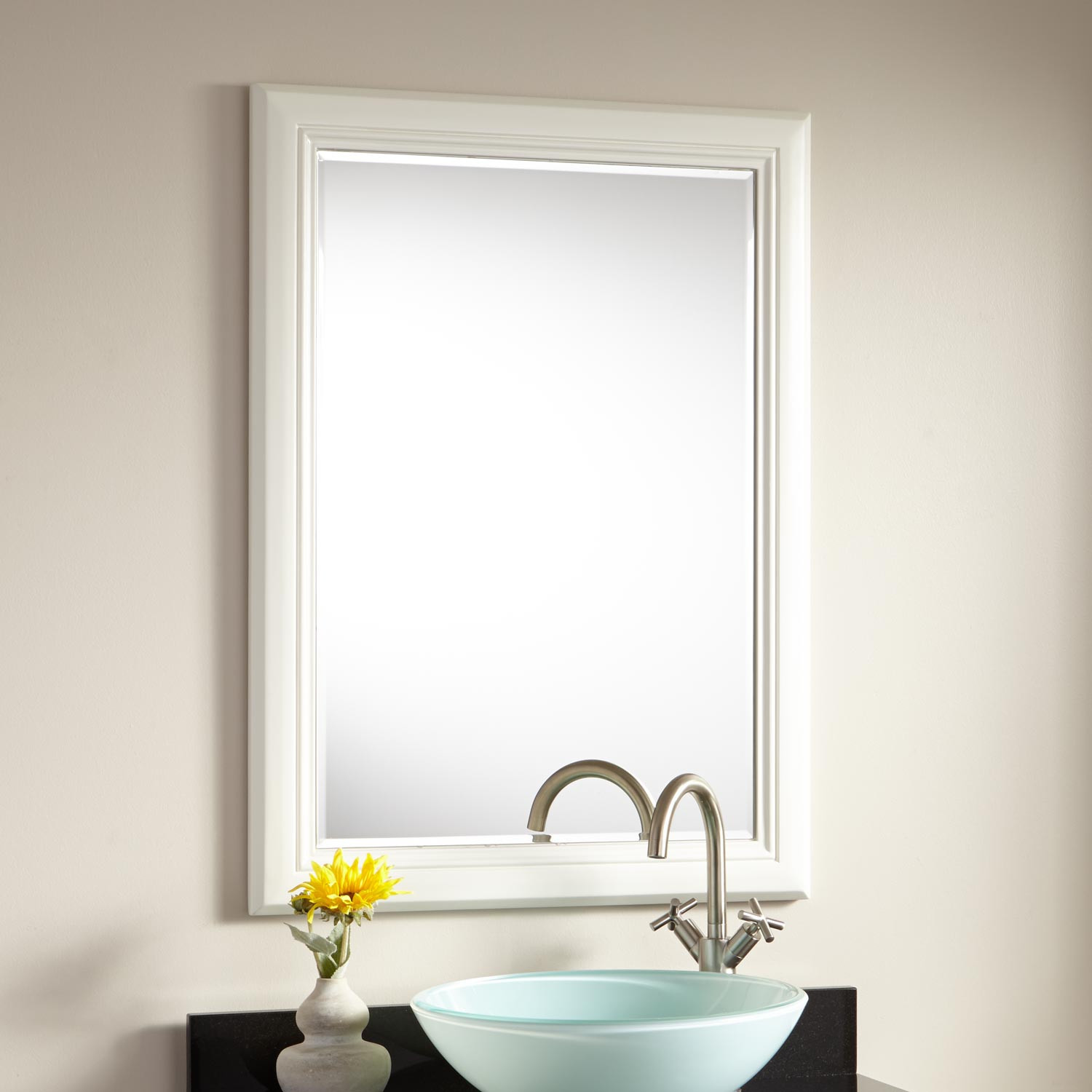 White Bathroom Mirrors
 26" Chapman Vanity Mirror White Bathroom