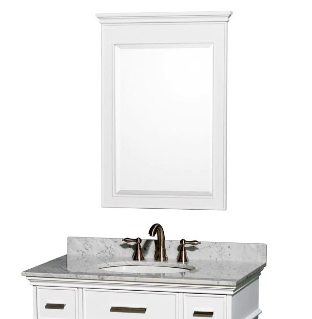 White Bathroom Mirrors
 White Bathroom Vanity Mirror KM WH