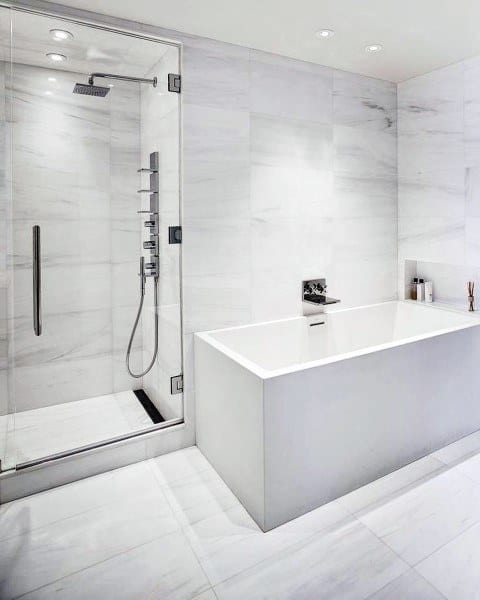 White Bathroom Tiles
 Top 60 Best Bathroom Floor Design Ideas Luxury Tile