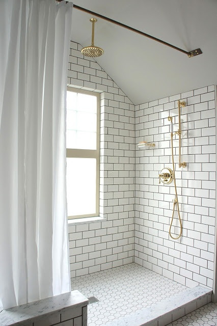 White Bathroom Tiles
 Design Trends White Tile with Dark Grout – Heather Zerah