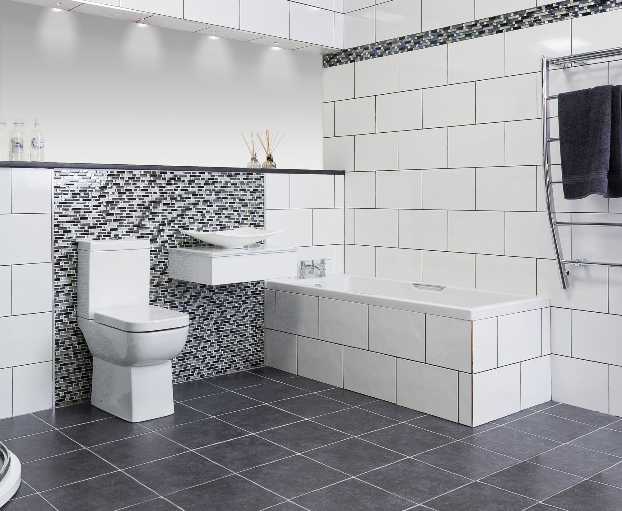 White Bathroom Wall Tiles
 Uno Flat White Glossy Ceramic Wall Tile 250 x 400mm