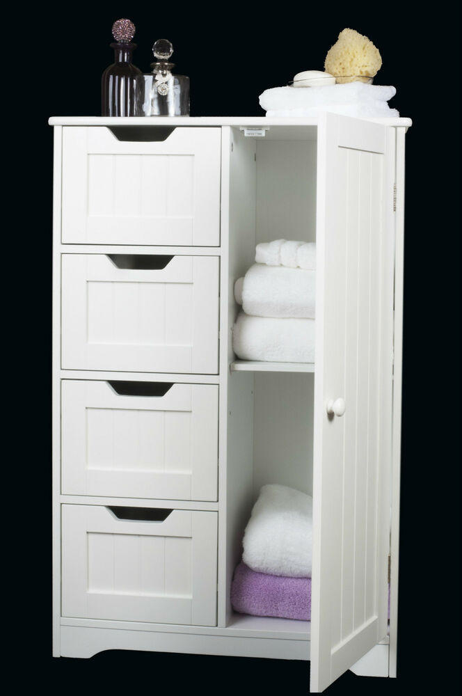 White Bedroom Cabinet
 White Wooden Storage Cabinet with Drawers and Door
