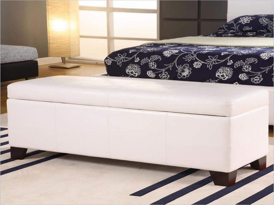 White Bedroom Storage Bench
 Storage Bench with Cushion White – GooDSGN