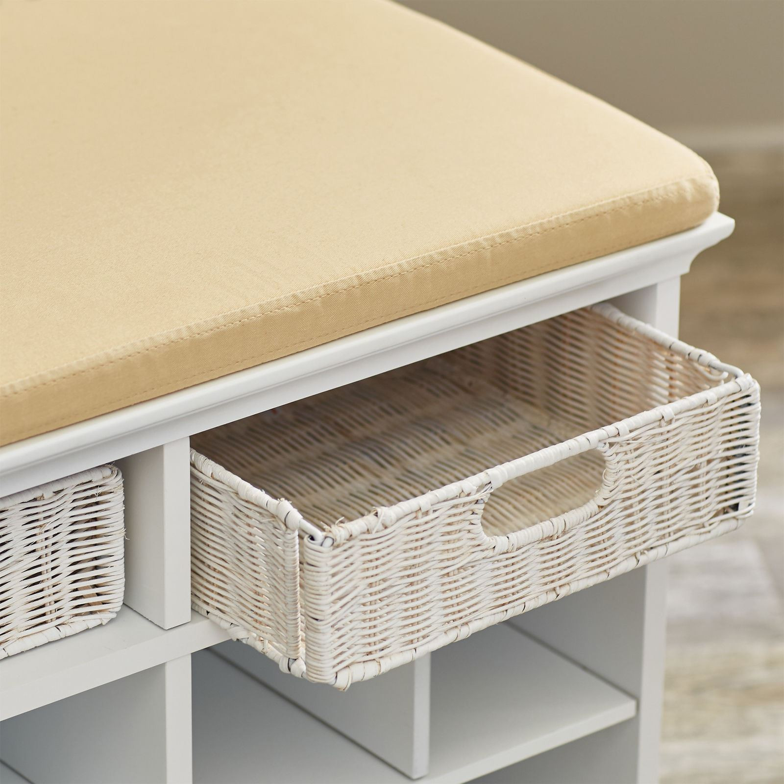 White Bedroom Storage Bench
 NEW White Wooden Shoe Storage Bench Seat Entryway Mud Room