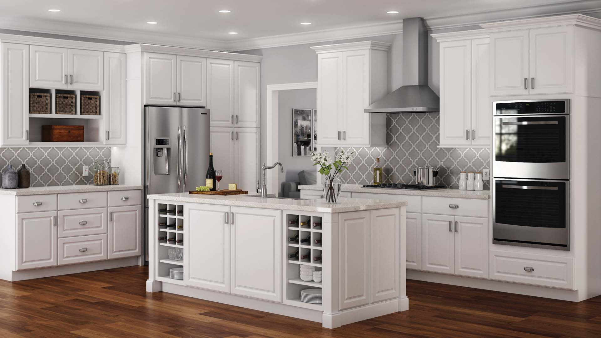 White Kitchen Hutch
 Hampton Cabinet Accessories in White – Kitchen – The Home