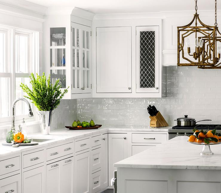 White Kitchen Tile Backsplash Lovely White Kitchen with White Glazed Subway Backsplash Tiles