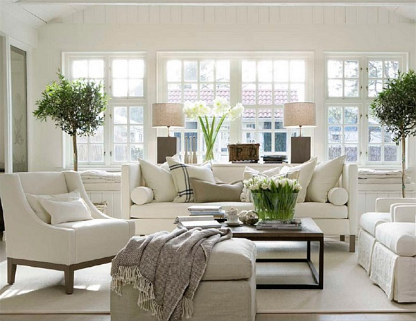 White Living Room Decorating Ideas
 22 Cozy Traditional Living Room Indoor Plant Modern White