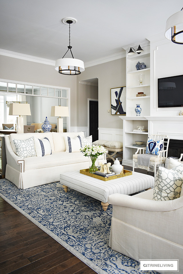 White Living Room Rug
 LIVING ROOM REVEAL WITH NEW WHITE SOFAS