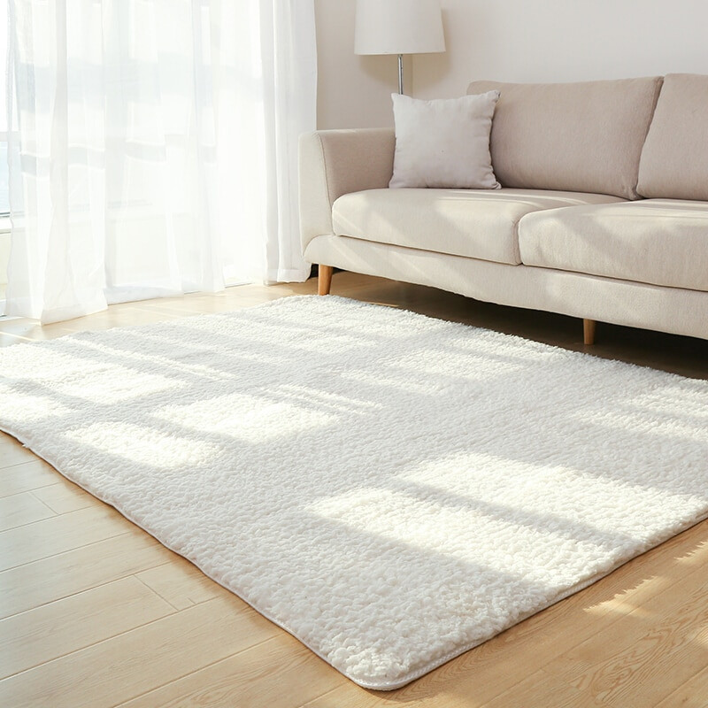 White Living Room Rug
 Living Room Rug Area Solid Carpet Fluffy Soft Home Decor