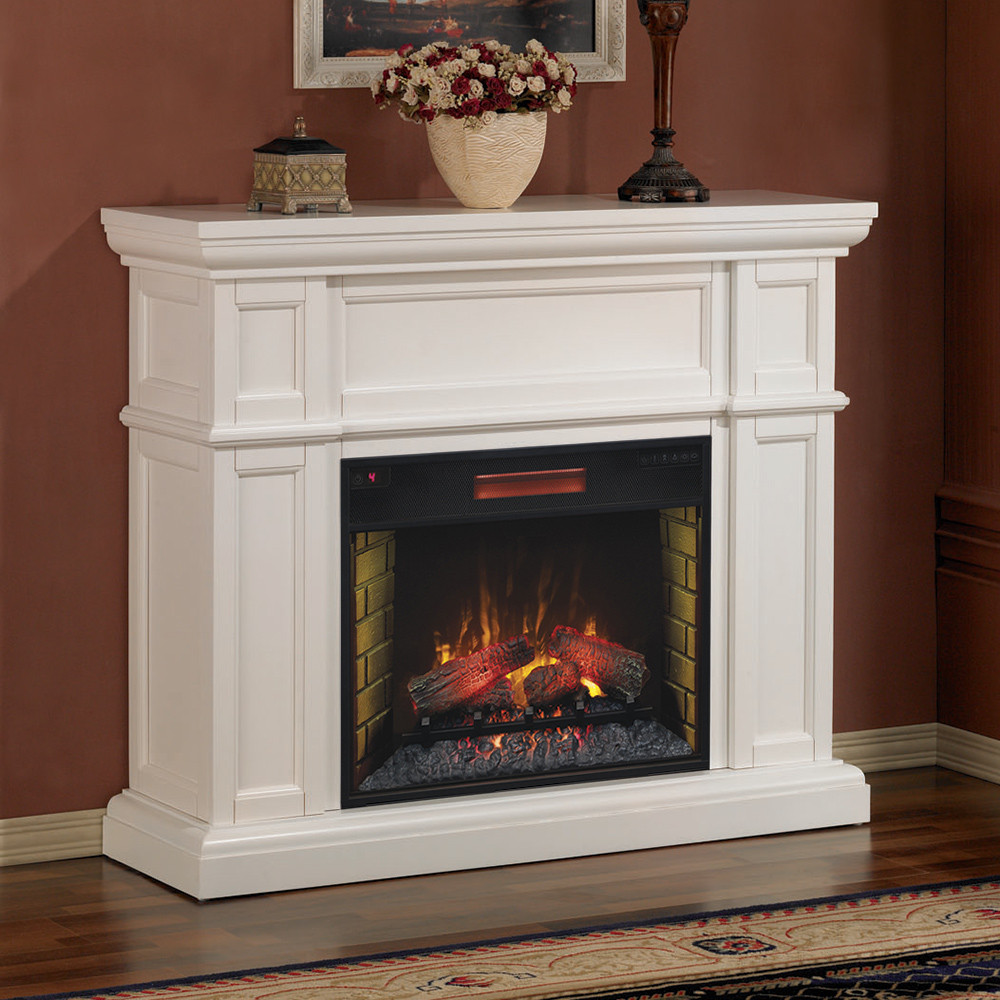 White Mantel Electric Fireplace Elegant Artesian White Infrared Electric Fireplace Mantel