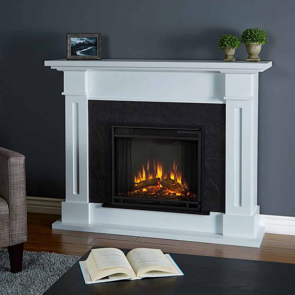 White Mantel Electric Fireplace
 Real Flame Kipling White Fireplace 6030E W