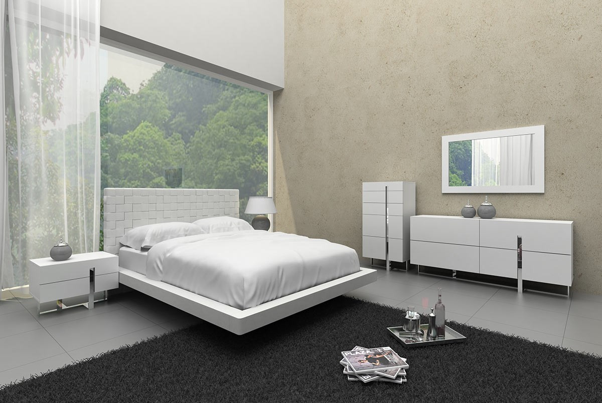 White Modern Bedroom Set
 Modrest Voco Modern White Bedroom Set