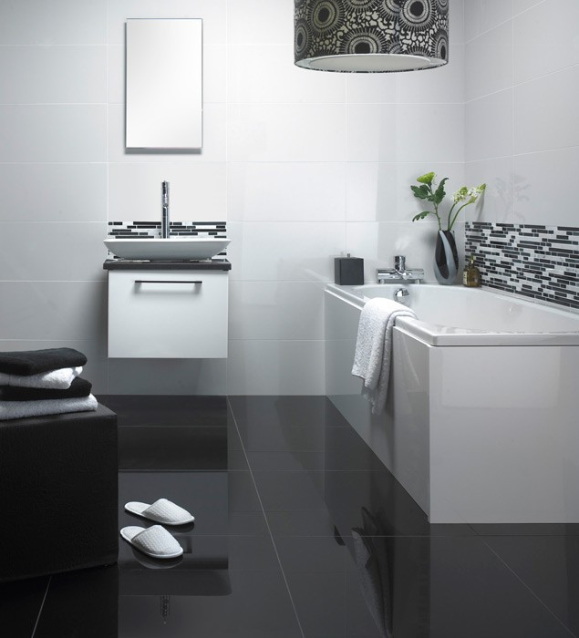 White Porcelain Tile Bathroom
 30 ideas on using polished porcelain tile for bathroom floor