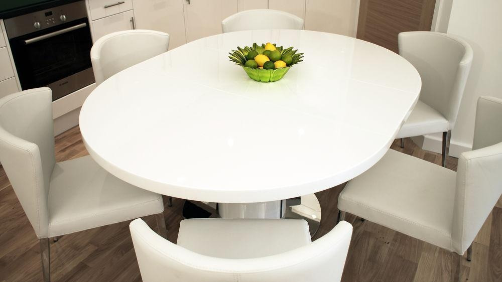 White Round Kitchen Table Sets
 Top 20 Oval White High Gloss Dining Tables