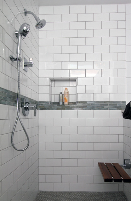 White Tile Bathroom Shower
 White Subway Tile Shower Traditional Bathroom