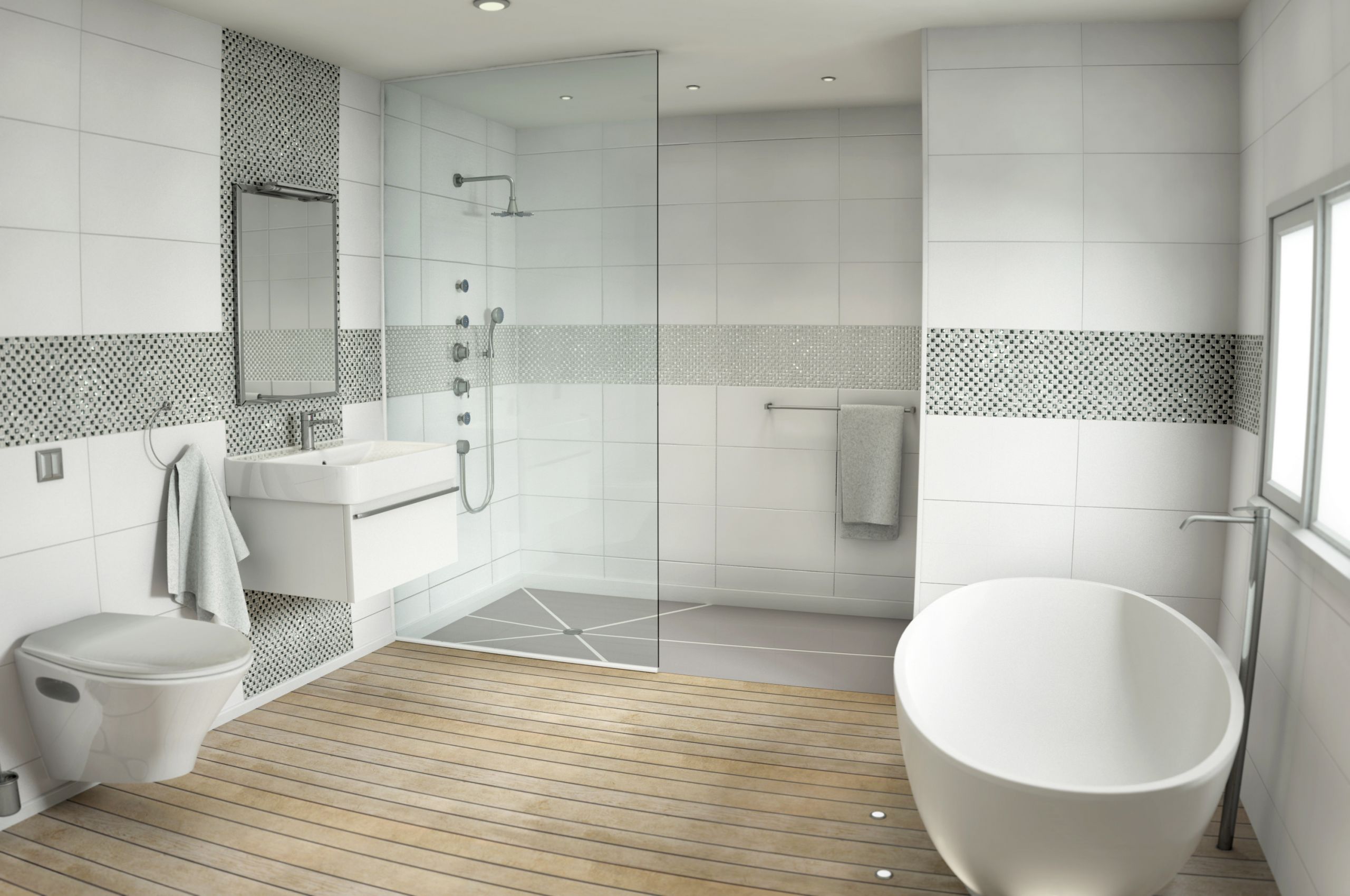 White Tile Bathroom Shower
 Polar Matt Stunning White Wall Tile 300mm x 600mm