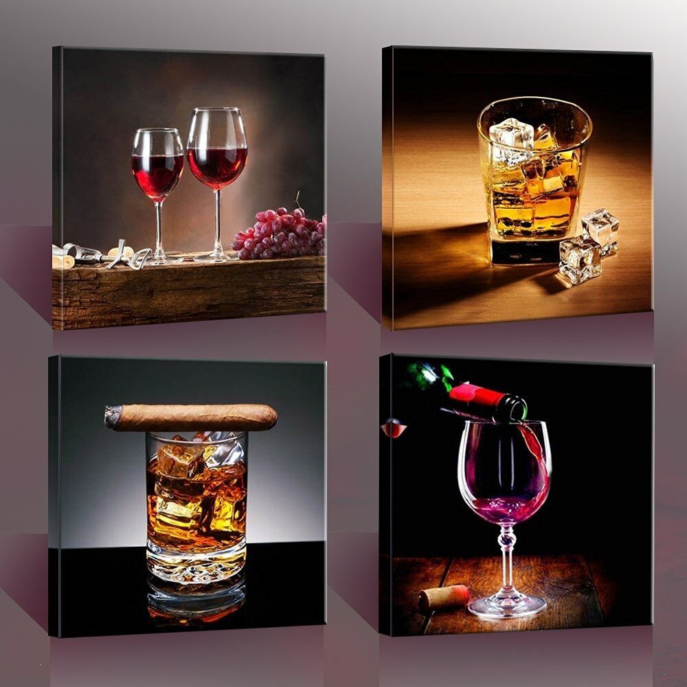 Wine Wall Decor For Kitchen
 Wine & Whisky Canvas Prints Wall Art Printing