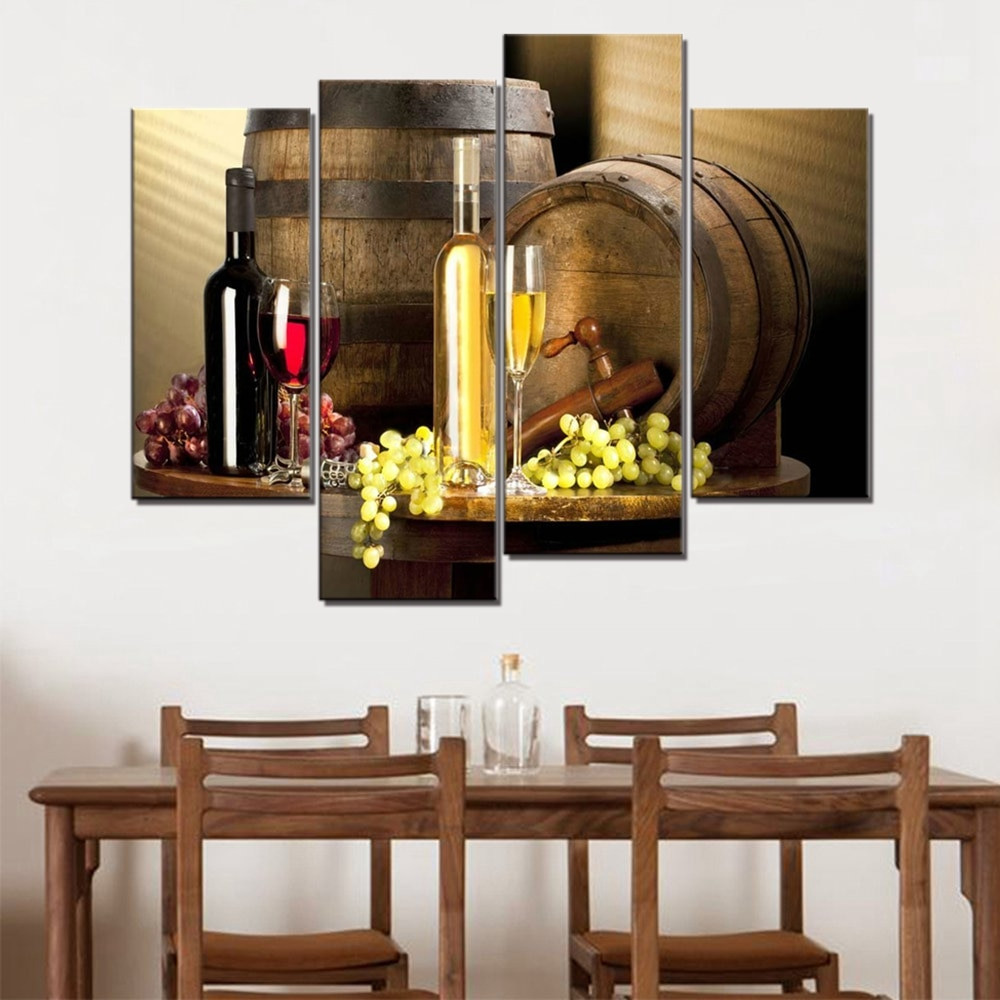 Wine Wall Decor For Kitchen
 Various Wine With Grape Wall Art Canvas Prints Kitchen