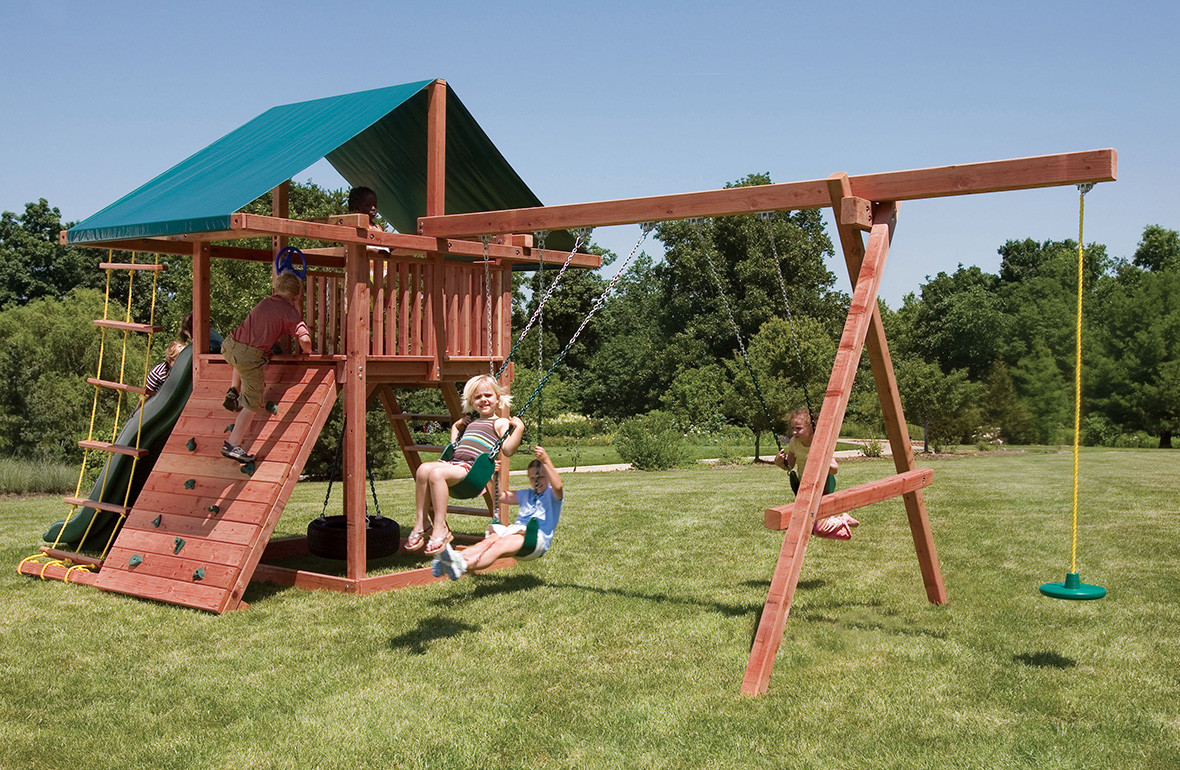 Wood Kids Swing
 Crafted Wood Swing Sets with 3 Swings