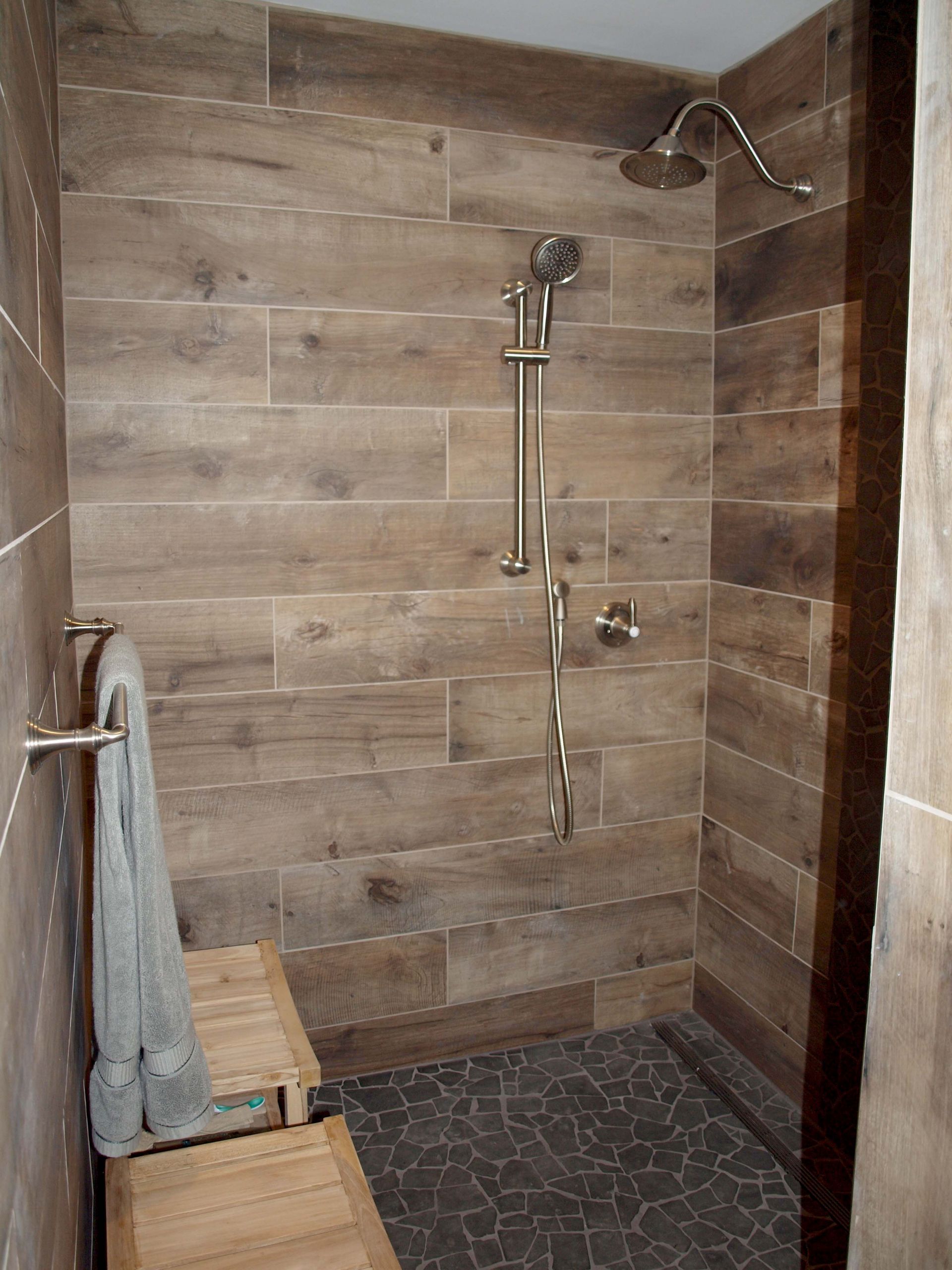 Wood Tile In Bathrooms
 Wood tile in the shower Normandy Remodeling