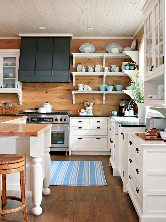 Wood Walls In Kitchen
 Modern Furniture 2013 White Kitchen Decorating Ideas from BHG