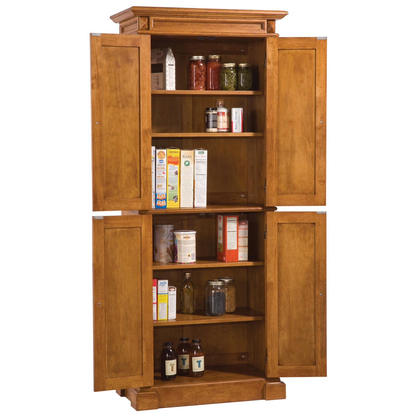 Wooden Kitchen Storage Cabinets
 Cottage Oak Solid Hardwood Pantry Cabinet Shelves Kitchen